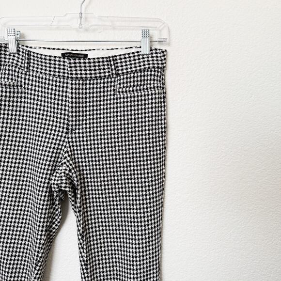 [Banana Republic] Black Houndstooth Plaid Stretch Sloan Slim Ankle Pants Size 2 - Picture 8 of 11